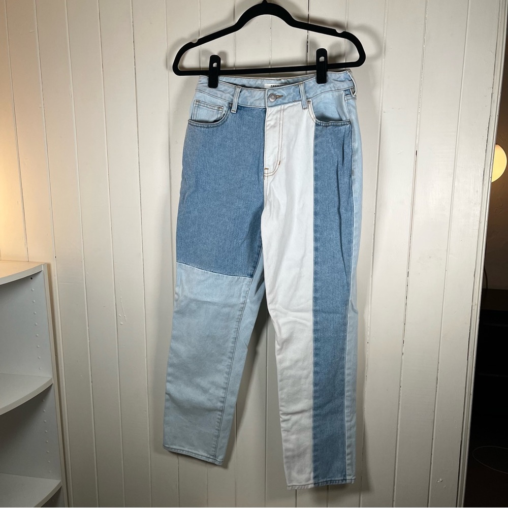 PacSun Color Block Patchwork Denim Mom Jeans